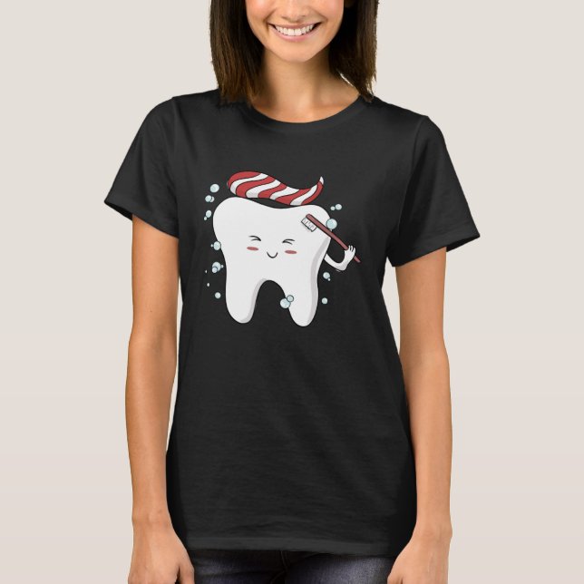 Camiseta Dentista Dentist Care Dental Assistant de escova (Frente)