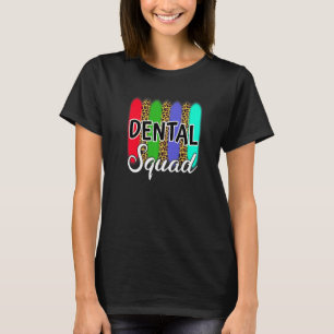 Camiseta Dentista Dentista Dentista de Leopard Esquadrão De