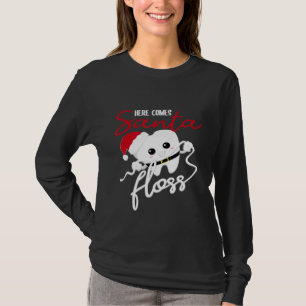 Camiseta Dentista Engraçado Dental Aqui Vem Papais noeis Fr