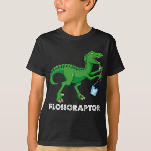 Camiseta Dentista Flossoraptor Flossário Dinossauro