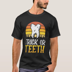 Camiseta Dentista Halloween Trick Ou Tratar Dental Assistan