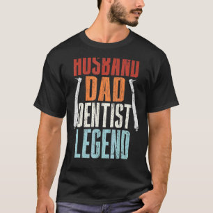 Camiseta Dentista Marido Pai Dentista Legenda Gráfico Para