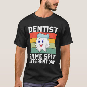 Camiseta Dentista Mesmo Cuspiu Dentista Diferente do Dia