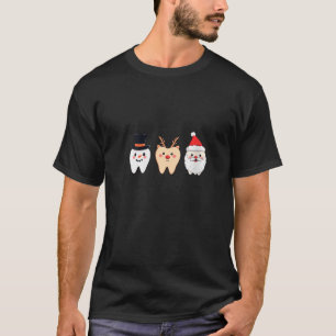 Camiseta Dentista Mulheres Renas de Santa Floco de Neve Den
