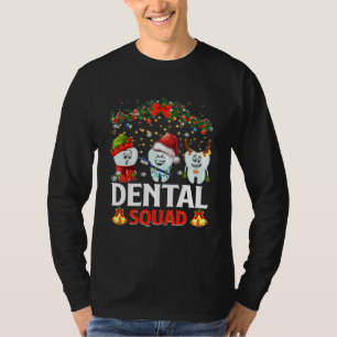 Camiseta Dentista Natal Dental Squad Engraçado Costume de N