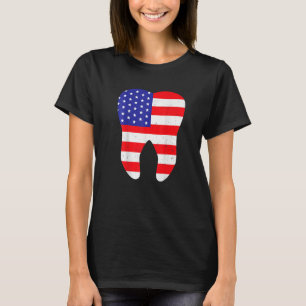 Camiseta Dentista Patriot Tooth Flag Us 4 de julho Dental