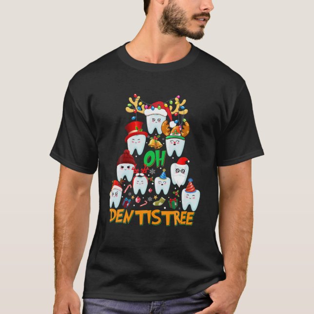 Camiseta Dentistree Funny Xmas Natal Dentista de Natal (Frente)
