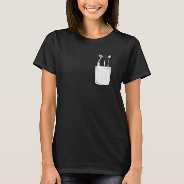 Camiseta Dentistry Tools Orthondontist Dental Breast Pocket (Frente)