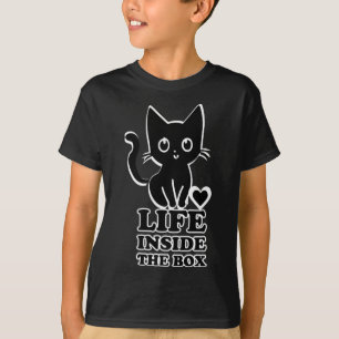 Camiseta Dentro da Vida na Caixa - Gato Gatinho Preto
