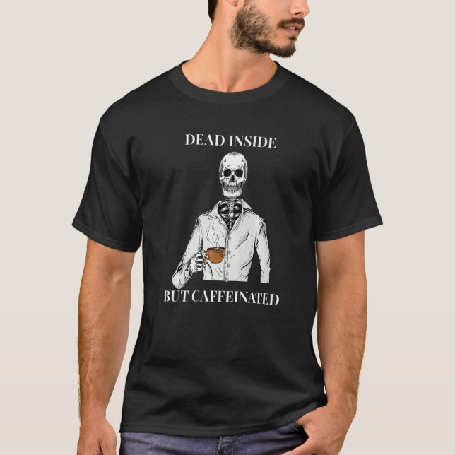 Camiseta Dentro de morto, mas funcionário do Office em café (Frente)