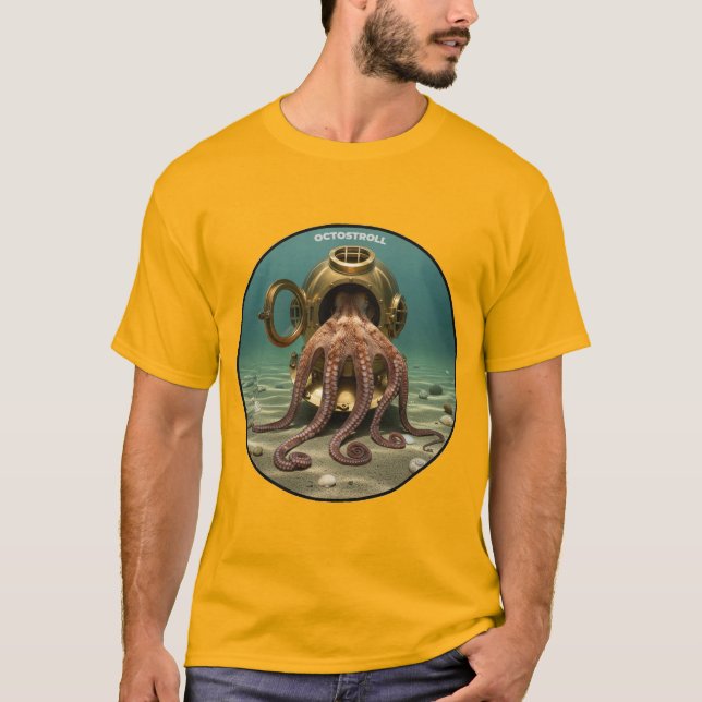 Camiseta Dentro de Octopus de um URM de Capacetes de Mergul (Frente)