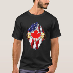 Camiseta Dentro de sangue canadense Canadá Bandeira america