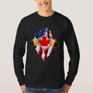 Camiseta Dentro de sangue canadense Canadá Bandeira america