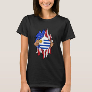 Camiseta Dentro de Sangue do Uruguai Orgulhoso Bandeira Rip
