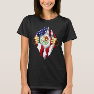 Camiseta Dentro de Sangue Mexicano Bandeira Americana