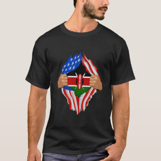 Camiseta Dentro de Sangue Queniano Me Bandeira Quênia