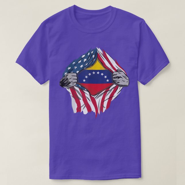 Camiseta Dentro de Sangue venezuelano Venezuela Bandera de  (Frente do Design)