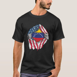 Camiseta Dentro de Sangue venezuelano Venezuela Bandera de 