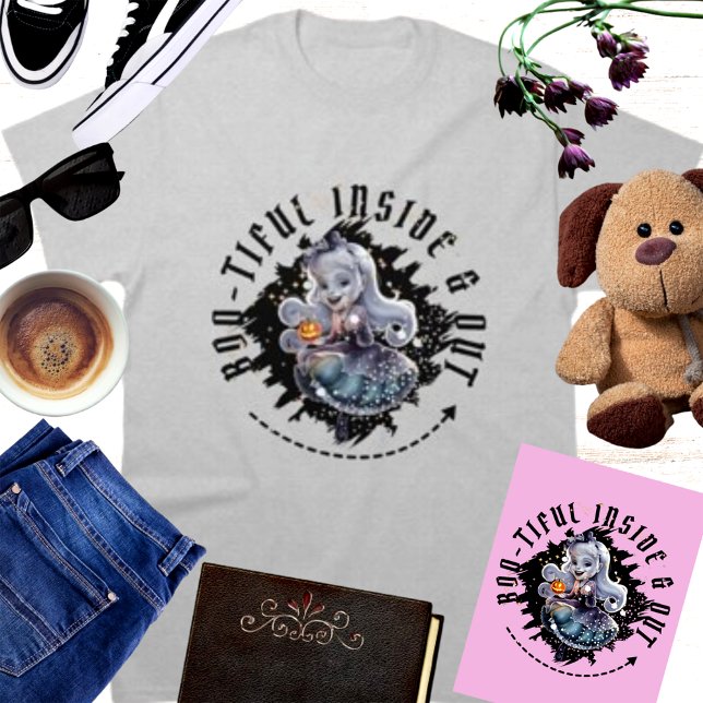 Camiseta "Dentro e Saída Bootizada" Halloween Ghost Girl (Criador carregado)