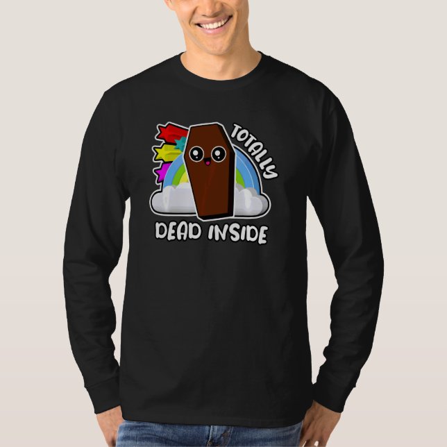 Camiseta Dentro Engraçado Totalmente Morto Arco-Íris Coffin (Frente)