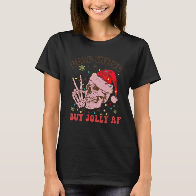 Camiseta Dentro Groovy, Mas o Natal do Skeleton do Jolly Af (Frente)