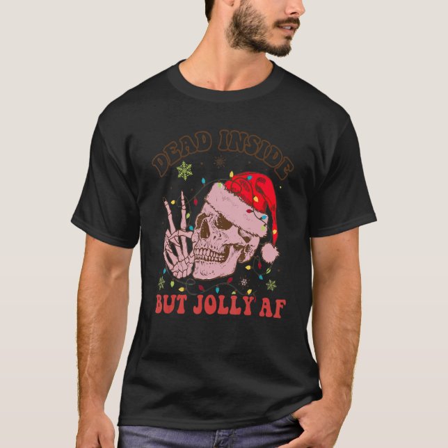 Camiseta Dentro Groovy, Mas o Natal do Skeleton do Jolly Af (Frente)