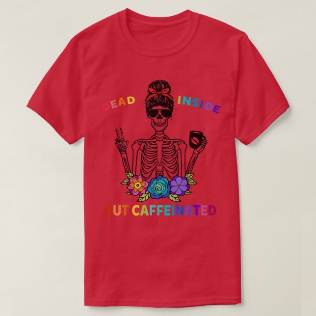 Camiseta Dentro, Mas Flor Crânio Cafeado  (Frente do Design)