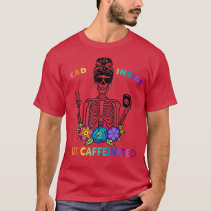 Camiseta Dentro, Mas Flor Crânio Cafeado 