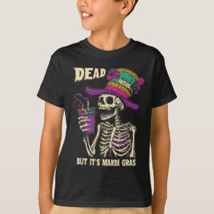 Camiseta Dentro morto Mas é um esqueleto engraçado de Mardi