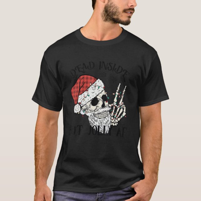 Camiseta Dentro morto Mas Papais noeis Crânio De Jolly Af I (Frente)