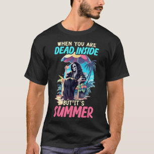 Camiseta Dentro Sarcástico Esqueleto Gótico Halloween
