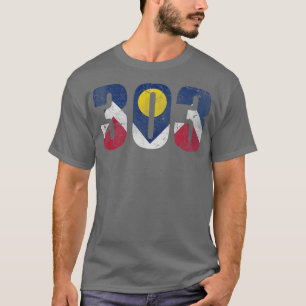 Camiseta Denver 303 Flag Colorado Retro Fade