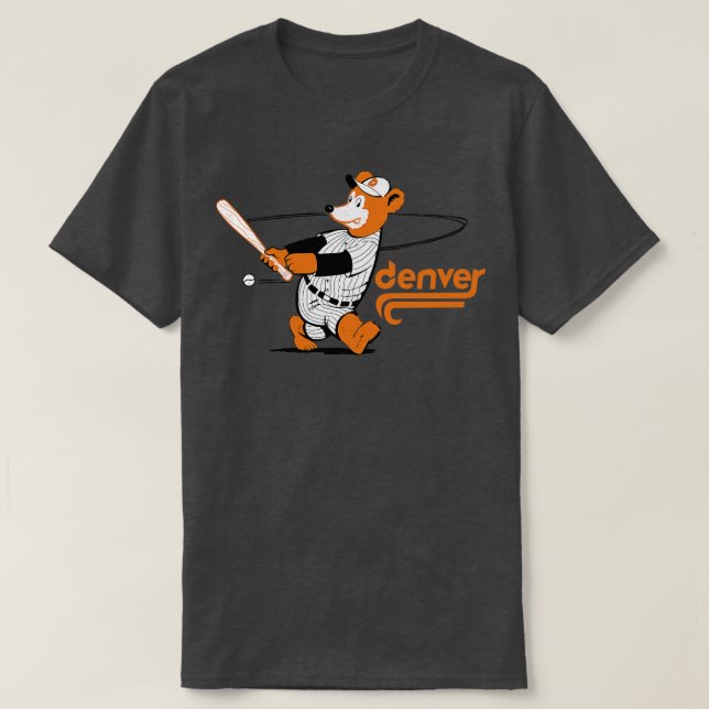 Camiseta Denver Bears Minor League Baseball em 1982 (Frente do Design)