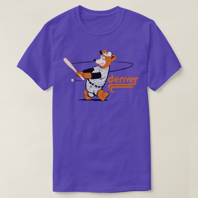 Camiseta Denver Bears Minor League Baseball em 1982 (Frente do Design)