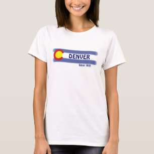 Camiseta Denver Colorado, bandeira local, senhoras tee