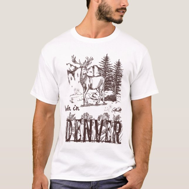 Camiseta Denver Colorado Deer Nature Scene Design (Frente)