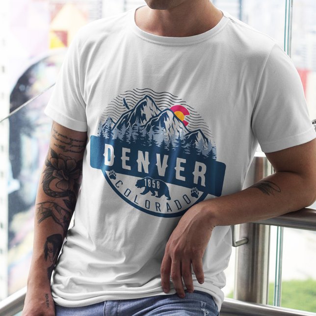 Camiseta Denver Colorado Flag Camping Hiking Souvenirs 80s (Criador carregado)