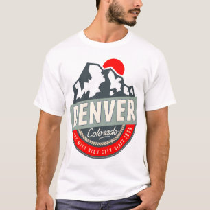 CAMISETA DENVER COLORADO MILE HIGH CITY MOUNTAINS SOL LOGO 