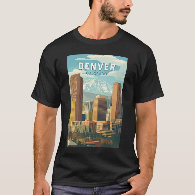 Camiseta Denver Colorado Viagem Art Vintage (Frente)