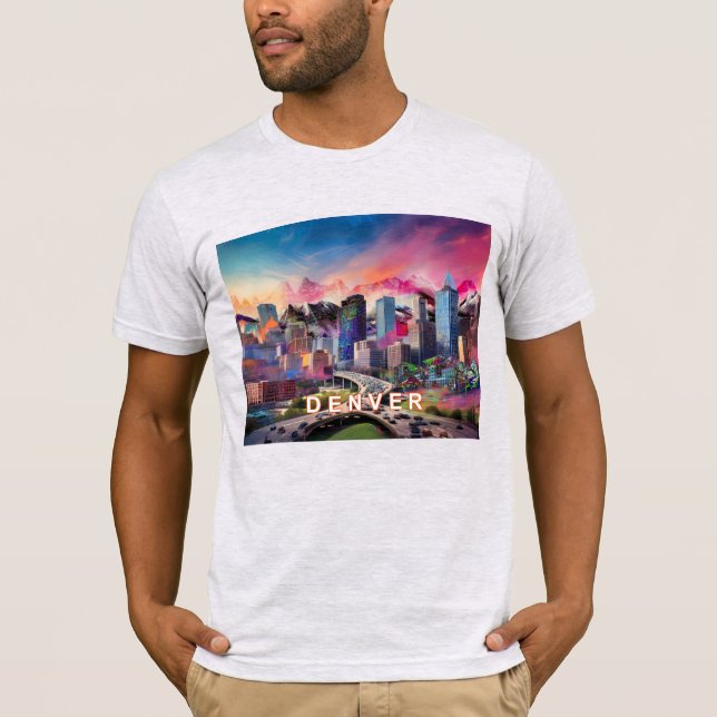 Camiseta Denver Skyline Grafite Art (Frente)