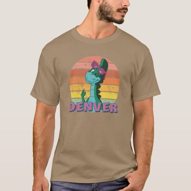 Camiseta Denverhe Last Dinosaur Funnyee girl family (Frente)