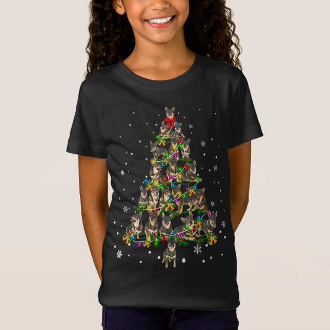 Camiseta Deo de presente de árvore de natal de Valhund suec (Frente)