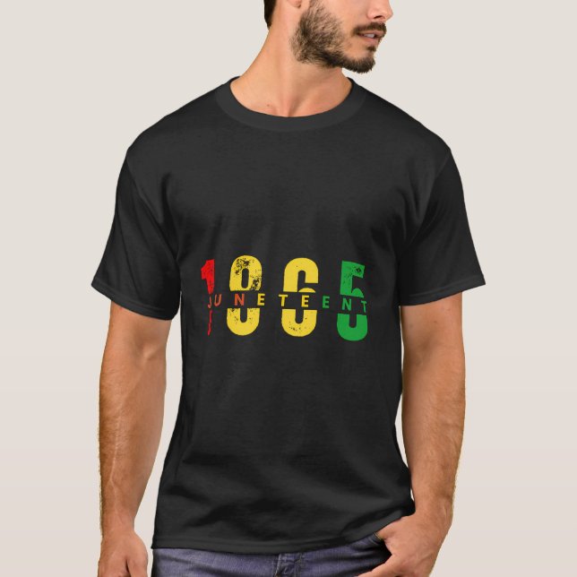 Camiseta Dep Americano Orgulhoso Africano Negro de 1865 (Frente)