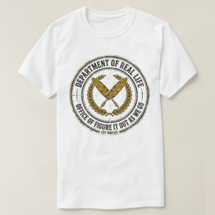 Camiseta Departamento da Vida Real Humorístico Selo Vintage