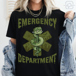Camiseta Departamento de Emergência Enfermeira Frankenstein