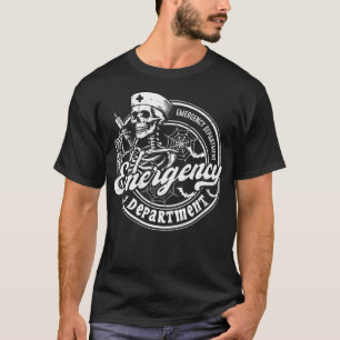 Camiseta Departamento de Emergência Esqueleto Er Enfermeira