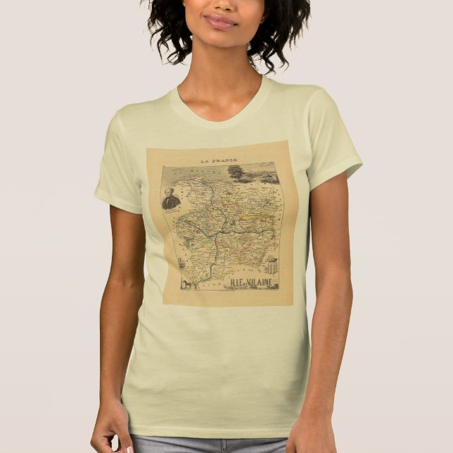 Camiseta Departamento de Ille et Vilain, Mapa de Alexandre  (Frente)