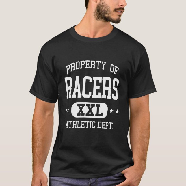 Camiseta Departamento de Propriedade RetroAtlética de Racer (Frente)