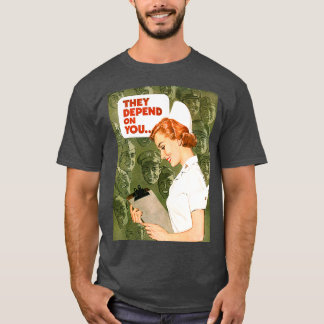 Camiseta Dependem de você poster de propaganda de guerra de