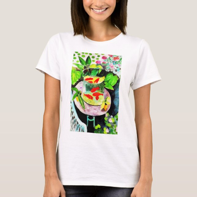 Camiseta depois de Henri Matisse, The Goldfish, desenho dig (Frente)